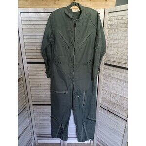 Vintage 1968 USAF K-2B Flight Suit Men's Sz. Med. Sage Green Coveralls Vietnam